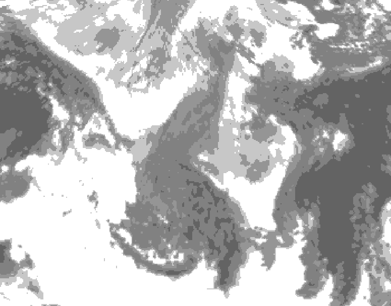 GDPS total cloud 030 hour forecast chart for Canada based on 2026/01/15 0000Z data