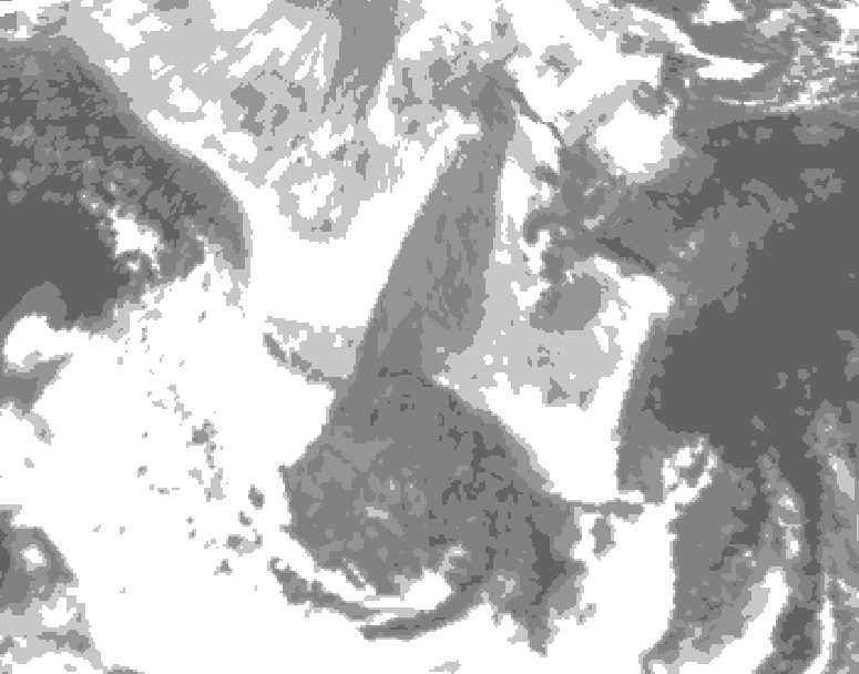 GDPS total cloud 036 hour forecast chart for Canada based on 2026/01/15 0000Z data