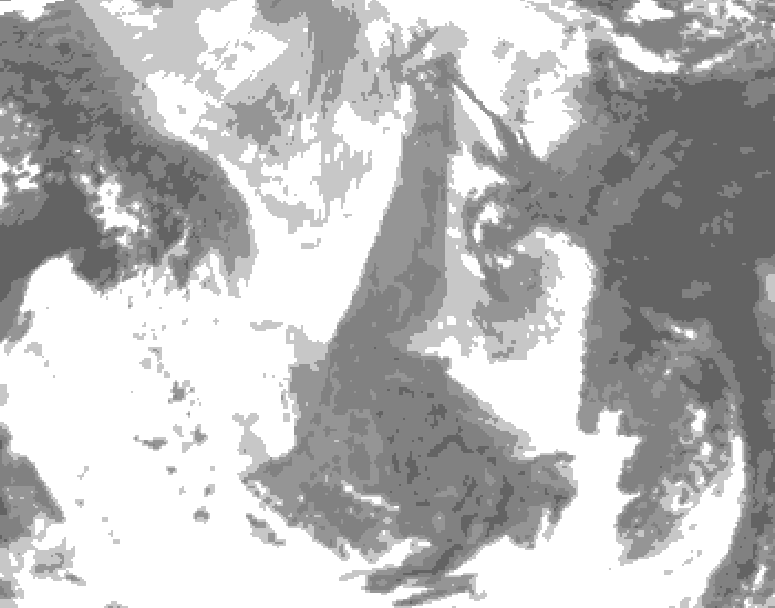 GDPS total cloud 042 hour forecast chart for Canada based on 2026/01/15 0000Z data