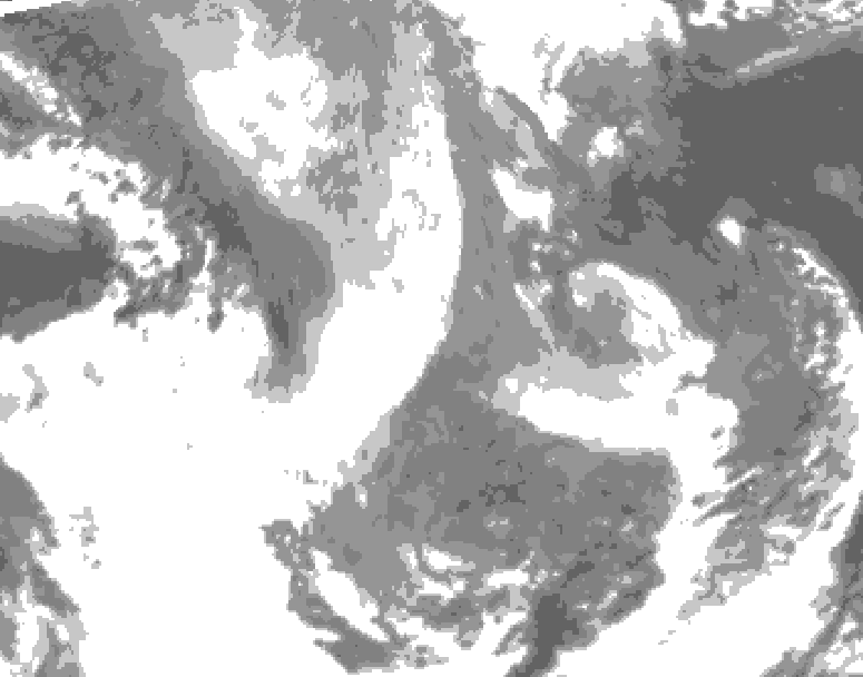 GDPS total cloud 054 hour forecast chart for Canada based on 2026/01/15 0000Z data