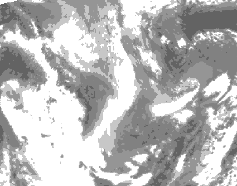 GDPS total cloud 066 hour forecast chart for Canada based on 2026/01/15 0000Z data