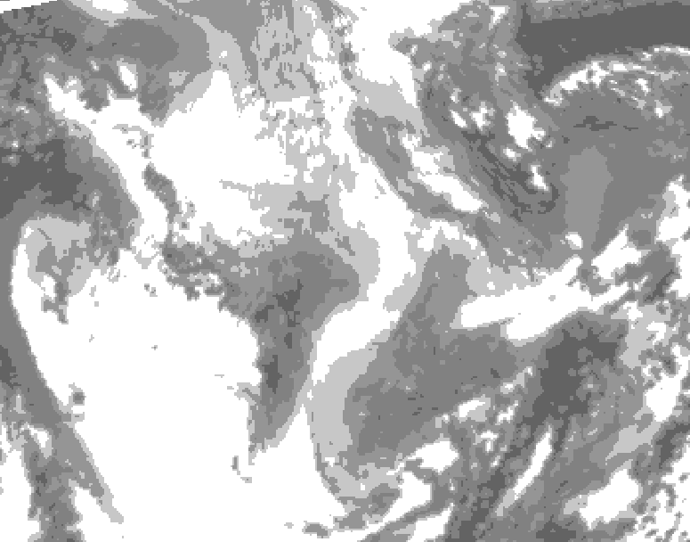 GDPS total cloud 072 hour forecast chart for Canada based on 2026/01/15 0000Z data