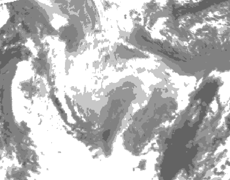 GDPS total cloud 084 hour forecast chart for Canada based on 2026/01/15 0000Z data