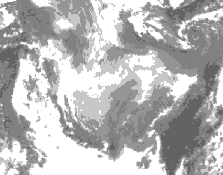 GDPS total cloud 090 hour forecast chart for Canada based on 2026/01/15 0000Z data