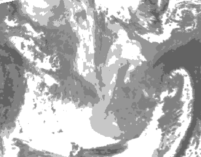 GDPS total cloud 114 hour forecast chart for Canada based on 2026/01/15 0000Z data