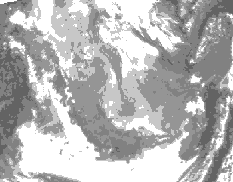 GDPS total cloud 138 hour forecast chart for Canada based on 2026/01/15 0000Z data