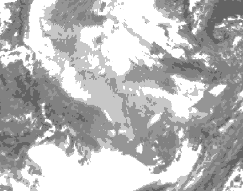 GDPS total cloud 168 hour forecast chart for Canada based on 2026/01/15 0000Z data