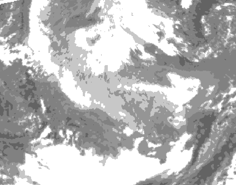 GDPS total cloud 174 hour forecast chart for Canada based on 2026/01/15 0000Z data