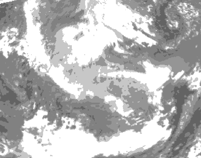 GDPS total cloud 180 hour forecast chart for Canada based on 2026/01/15 0000Z data
