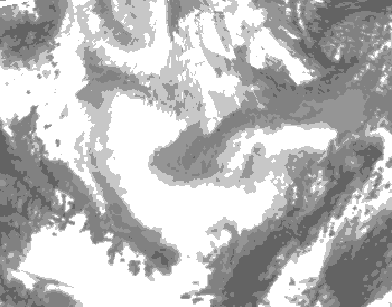 GDPS total cloud 222 hour forecast chart for Canada based on 2026/01/15 0000Z data