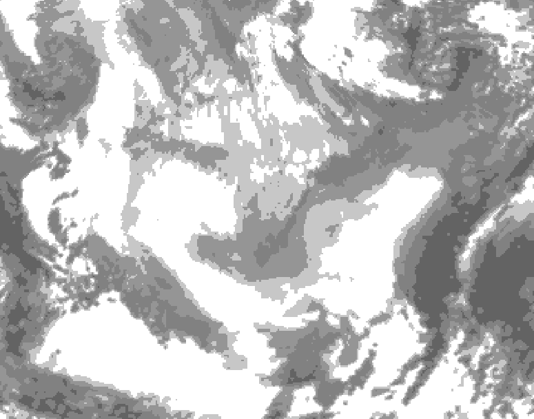 GDPS total cloud 240 hour forecast chart for Canada based on 2026/01/15 0000Z data
