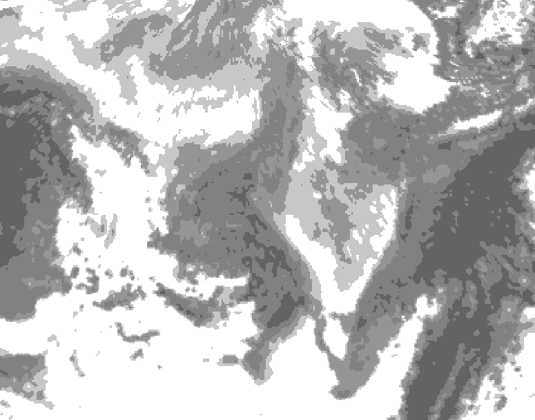 GDPS total cloud 006 hour forecast chart for Canada based on 2026/01/15 1200Z data