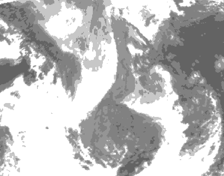 GDPS total cloud 036 hour forecast chart for Canada based on 2026/01/15 1200Z data