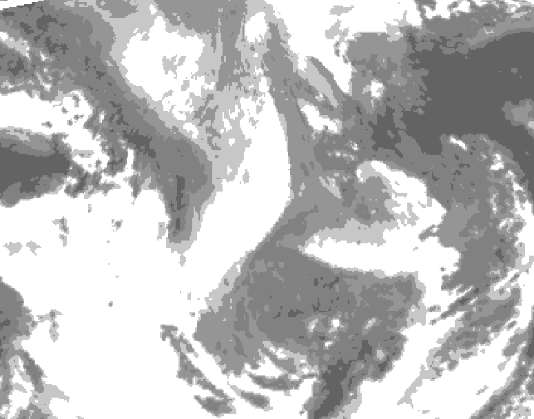 GDPS total cloud 042 hour forecast chart for Canada based on 2026/01/15 1200Z data