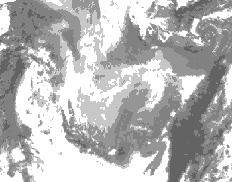 GDPS total cloud 078 hour forecast chart for Canada based on 2026/01/15 1200Z data