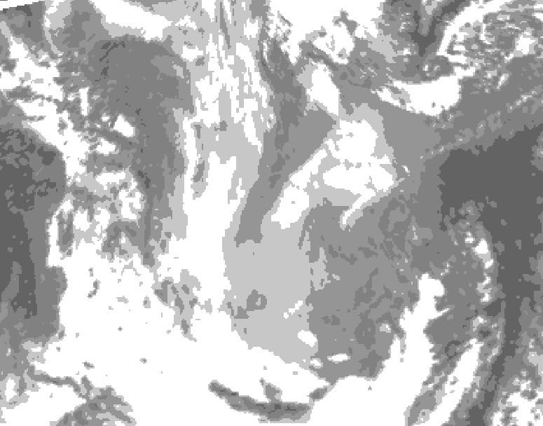 GDPS total cloud 096 hour forecast chart for Canada based on 2026/01/15 1200Z data