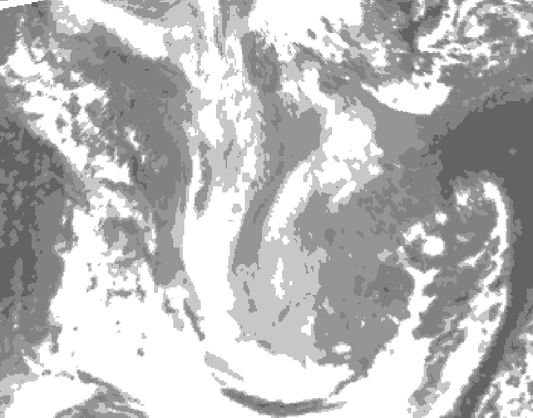 GDPS total cloud 102 hour forecast chart for Canada based on 2026/01/15 1200Z data