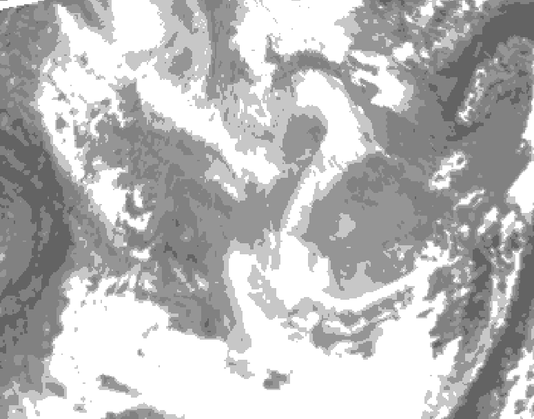 GDPS total cloud 120 hour forecast chart for Canada based on 2026/01/15 1200Z data