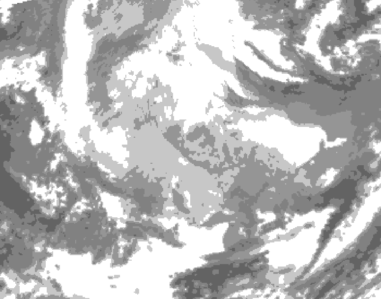GDPS total cloud 174 hour forecast chart for Canada based on 2026/01/15 1200Z data