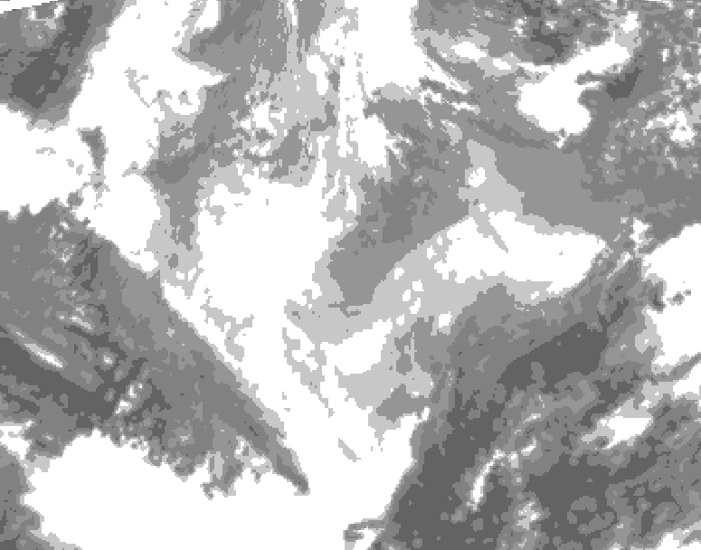 GDPS total cloud 210 hour forecast chart for Canada based on 2026/01/15 1200Z data