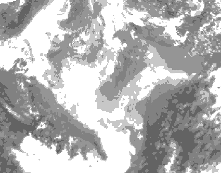 GDPS total cloud 216 hour forecast chart for Canada based on 2026/01/15 1200Z data