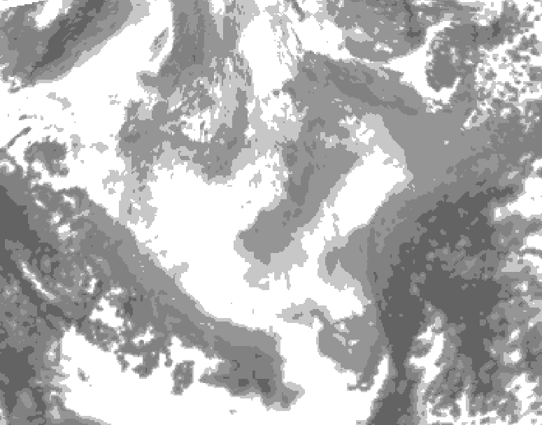 GDPS total cloud 222 hour forecast chart for Canada based on 2026/01/15 1200Z data