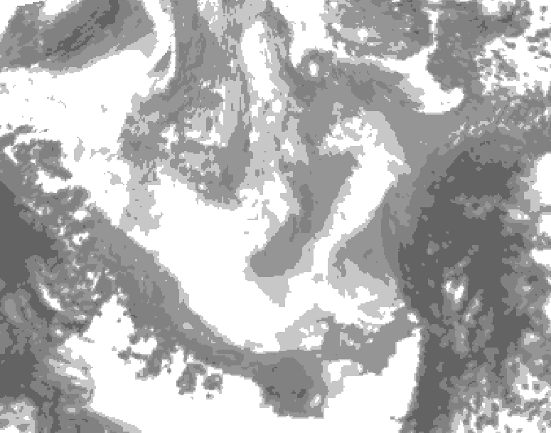 GDPS total cloud 228 hour forecast chart for Canada based on 2026/01/15 1200Z data