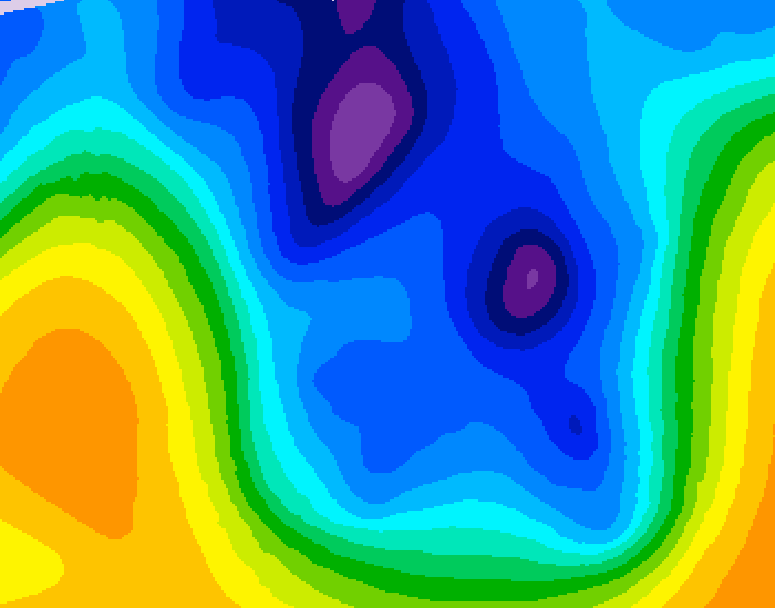 GDPS 500 millibar geopotential height 006 hour forecast chart for Canada based on 2026/01/16 0000Z data