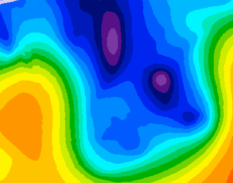 GDPS 500 millibar geopotential height 018 hour forecast chart for Canada based on 2026/01/16 0000Z data