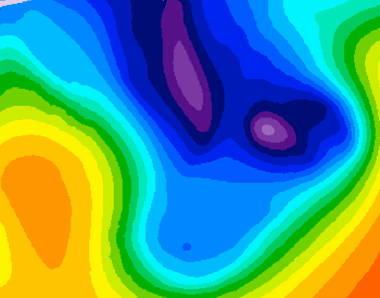 GDPS 500 millibar geopotential height 030 hour forecast chart for Canada based on 2026/01/16 0000Z data