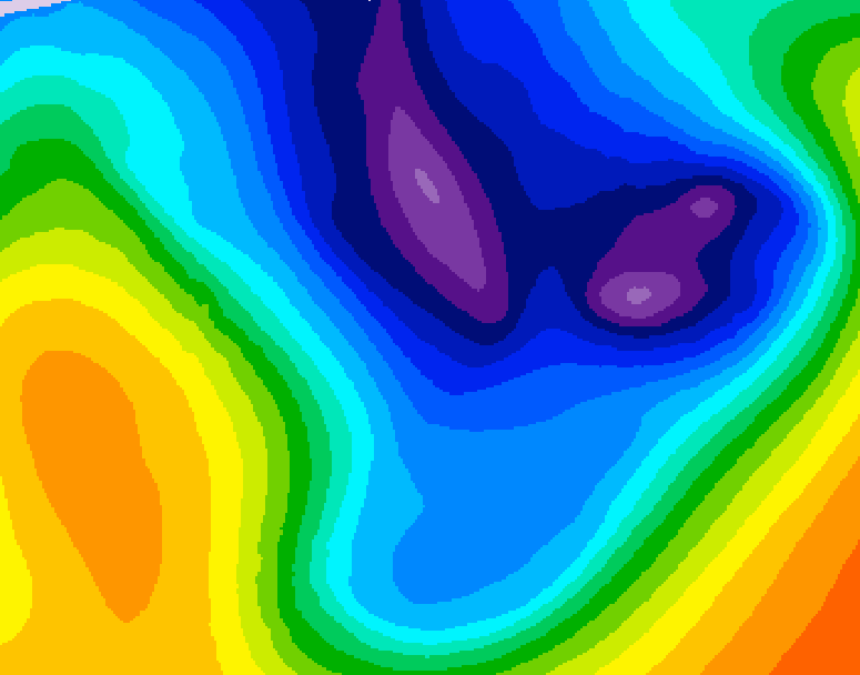 GDPS 500 millibar geopotential height 036 hour forecast chart for Canada based on 2026/01/16 0000Z data