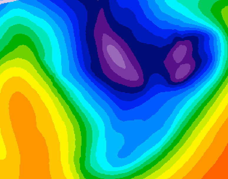GDPS 500 millibar geopotential height 042 hour forecast chart for Canada based on 2026/01/16 0000Z data