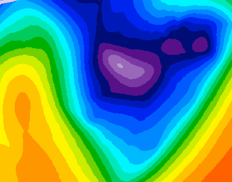 GDPS 500 millibar geopotential height 054 hour forecast chart for Canada based on 2026/01/16 0000Z data