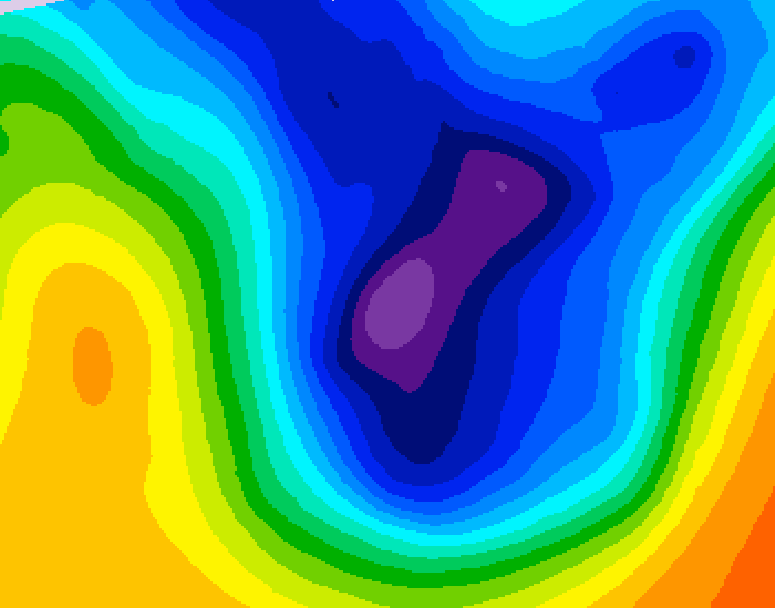 GDPS 500 millibar geopotential height 078 hour forecast chart for Canada based on 2026/01/16 0000Z data