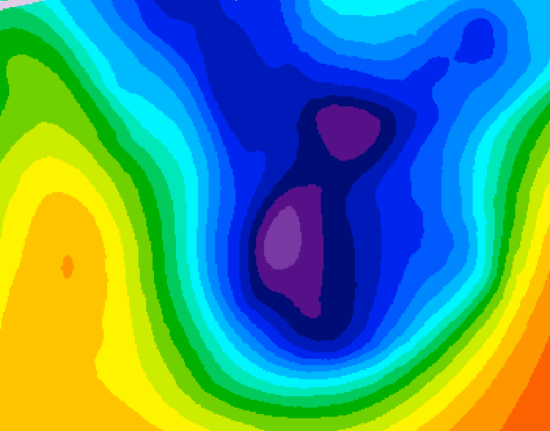 GDPS 500 millibar geopotential height 084 hour forecast chart for Canada based on 2026/01/16 0000Z data