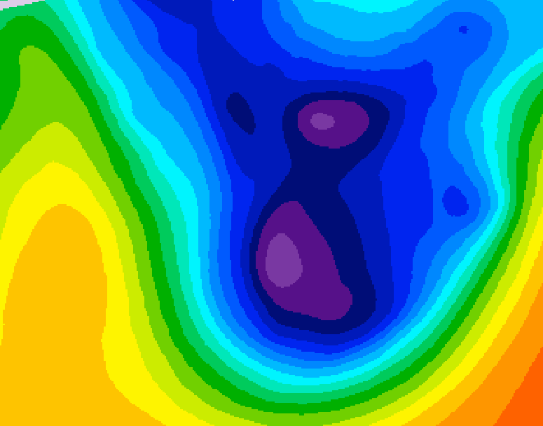 GDPS 500 millibar geopotential height 090 hour forecast chart for Canada based on 2026/01/16 0000Z data