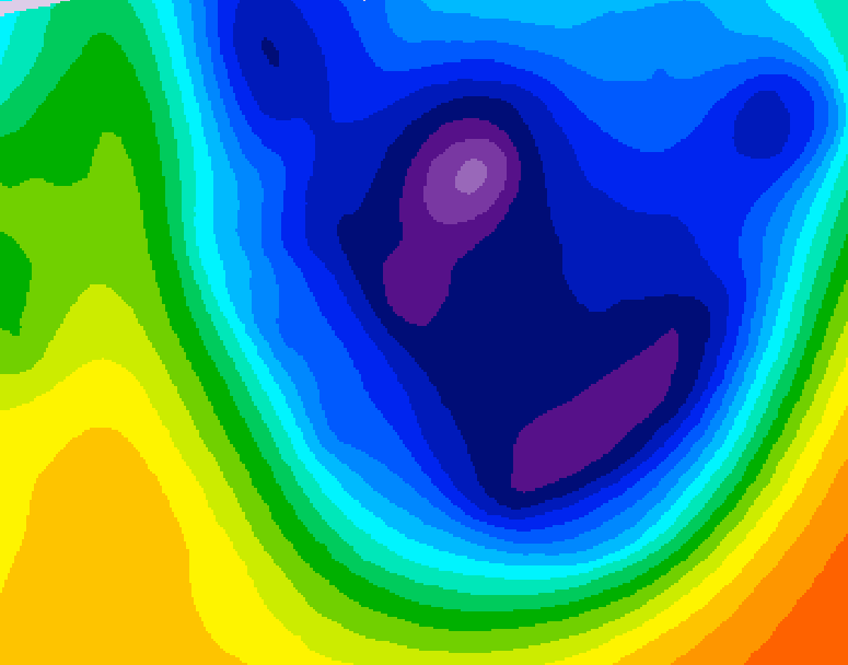 GDPS 500 millibar geopotential height 114 hour forecast chart for Canada based on 2026/01/16 0000Z data