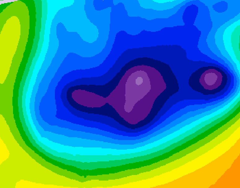GDPS 500 millibar geopotential height 198 hour forecast chart for Canada based on 2026/01/16 0000Z data