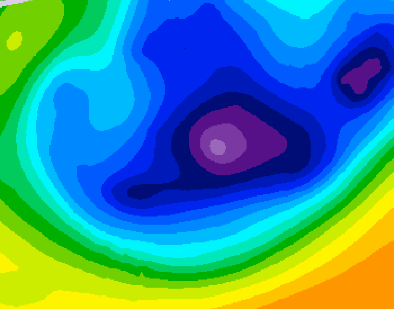 GDPS 500 millibar geopotential height 222 hour forecast chart for Canada based on 2026/01/16 0000Z data