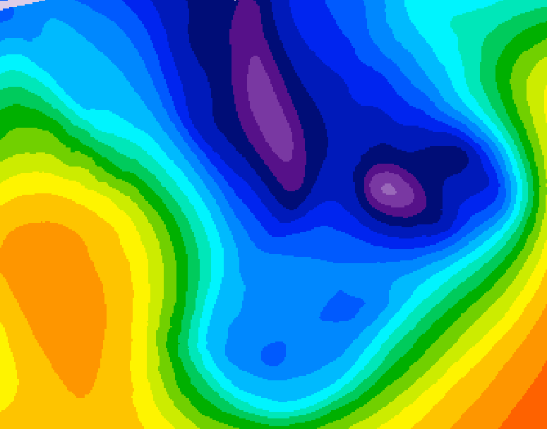 GDPS 500 millibar geopotential height 018 hour forecast chart for Canada based on 2026/01/16 1200Z data