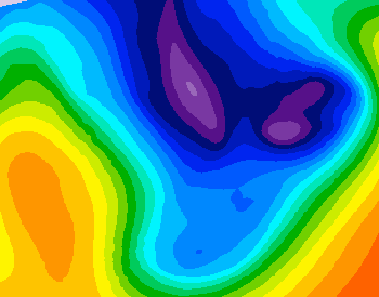 GDPS 500 millibar geopotential height 024 hour forecast chart for Canada based on 2026/01/16 1200Z data