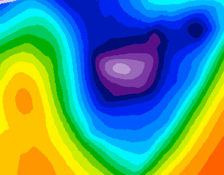 GDPS 500 millibar geopotential height 048 hour forecast chart for Canada based on 2026/01/16 1200Z data