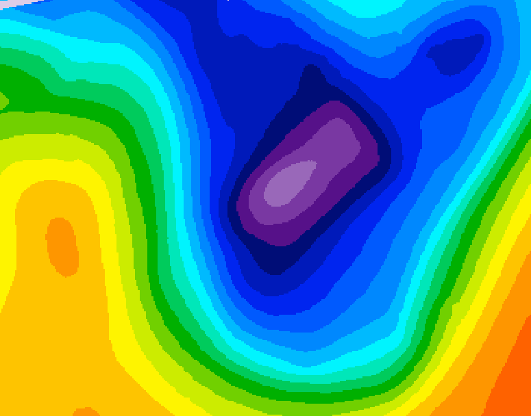 GDPS 500 millibar geopotential height 060 hour forecast chart for Canada based on 2026/01/16 1200Z data