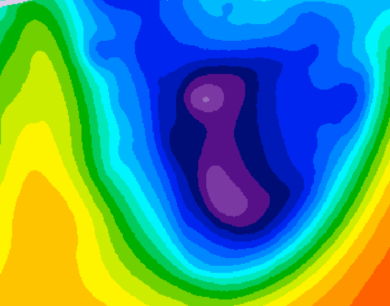 GDPS 500 millibar geopotential height 090 hour forecast chart for Canada based on 2026/01/16 1200Z data