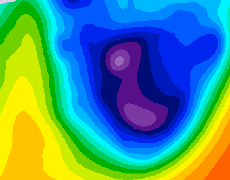 GDPS 500 millibar geopotential height 096 hour forecast chart for Canada based on 2026/01/16 1200Z data