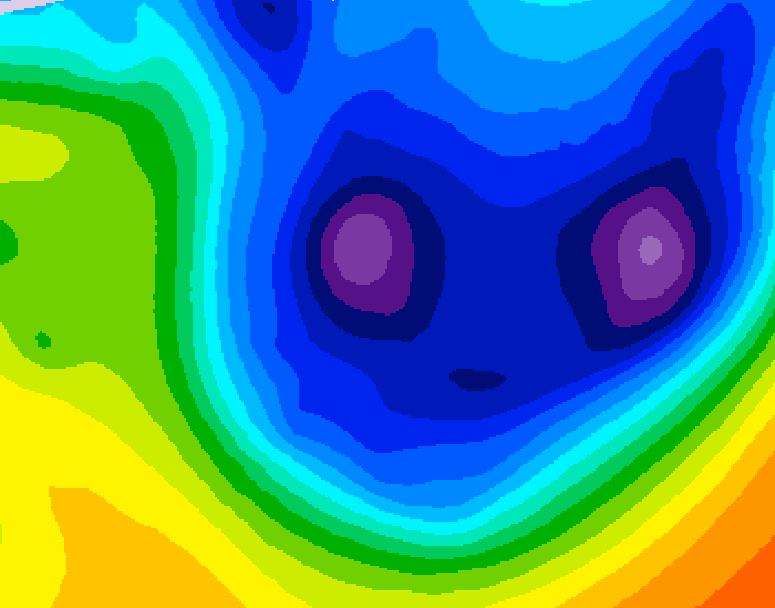 GDPS 500 millibar geopotential height 126 hour forecast chart for Canada based on 2026/01/16 1200Z data