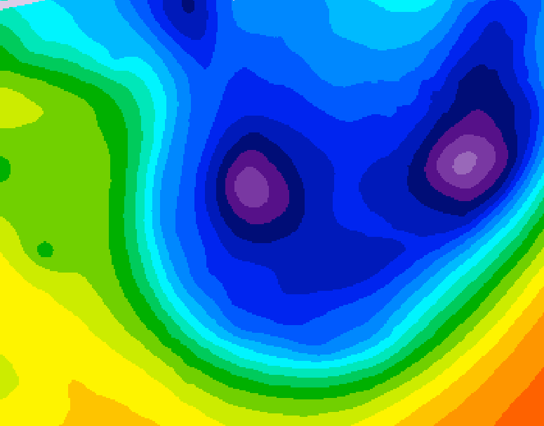 GDPS 500 millibar geopotential height 132 hour forecast chart for Canada based on 2026/01/16 1200Z data