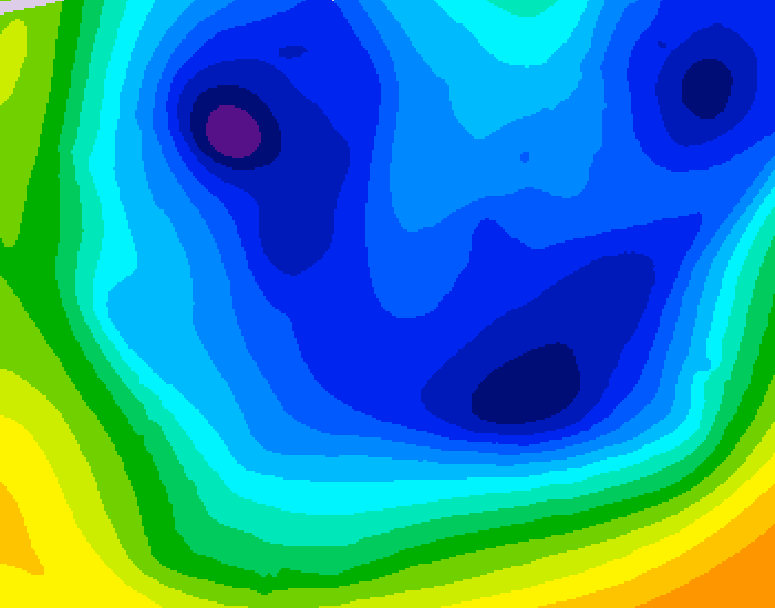 GDPS 500 millibar geopotential height 198 hour forecast chart for Canada based on 2026/01/16 1200Z data