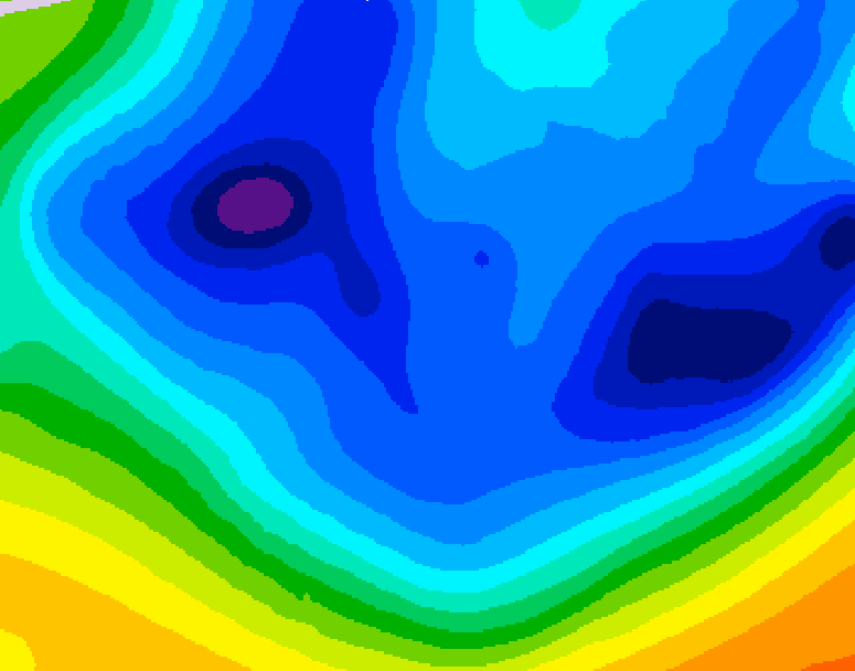GDPS 500 millibar geopotential height 222 hour forecast chart for Canada based on 2026/01/16 1200Z data