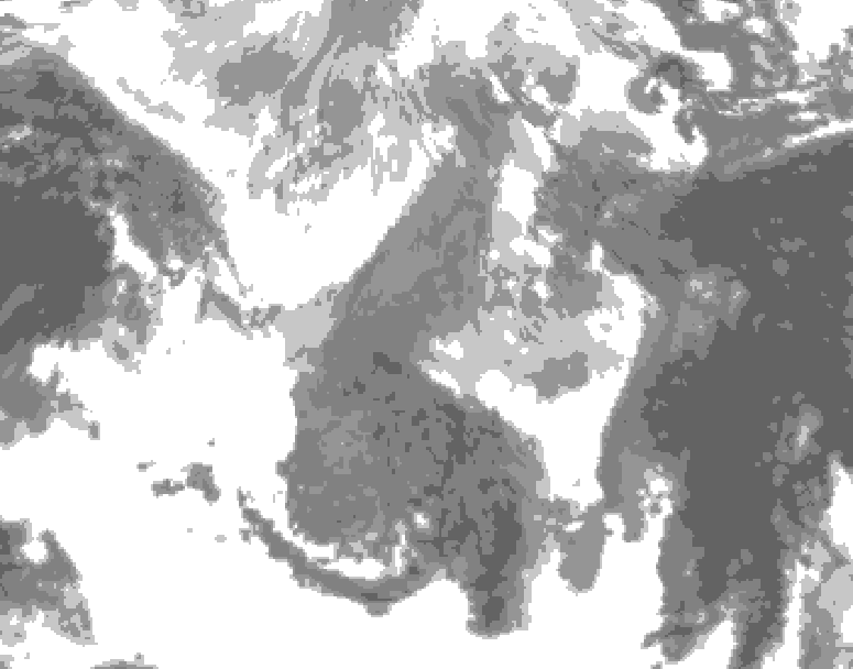 GDPS total cloud 006 hour forecast chart for Canada based on 2026/01/16 0000Z data